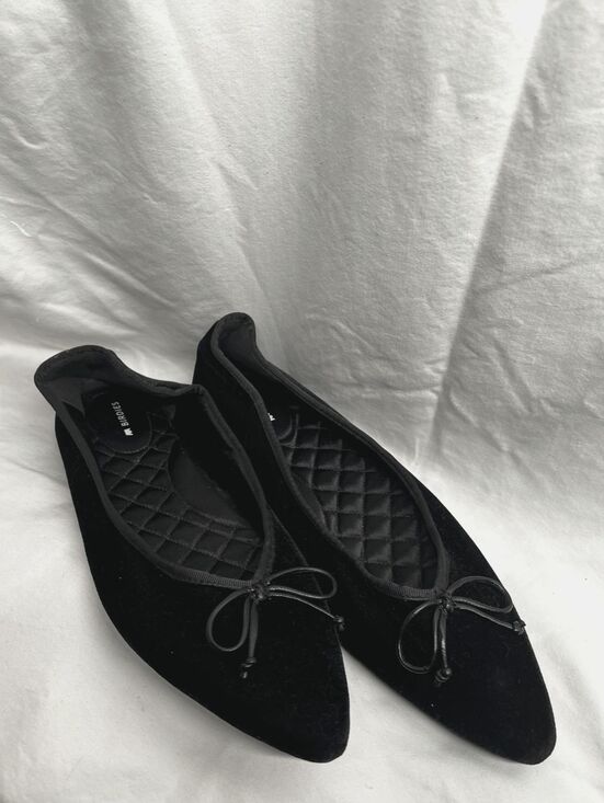 Birdies Shoes - The Hummingbird BIRDIES Velvet Black Flats ballet shoes SIZE US 8.5